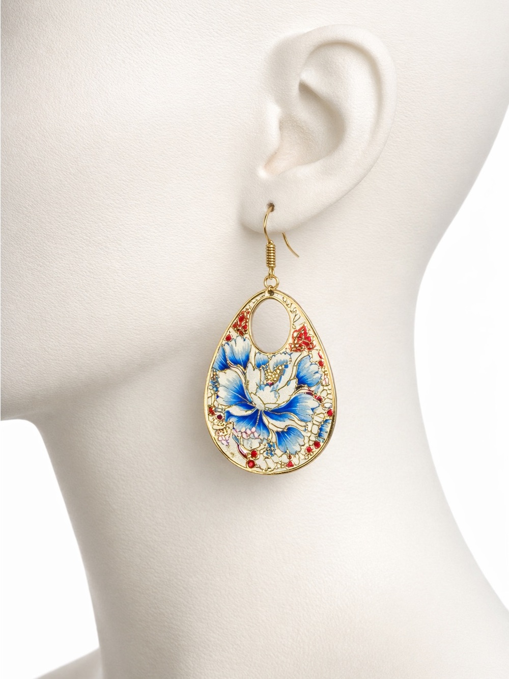 Hand‑Painted Floral Enamel Earrings — Artisan Made in Hyderabad